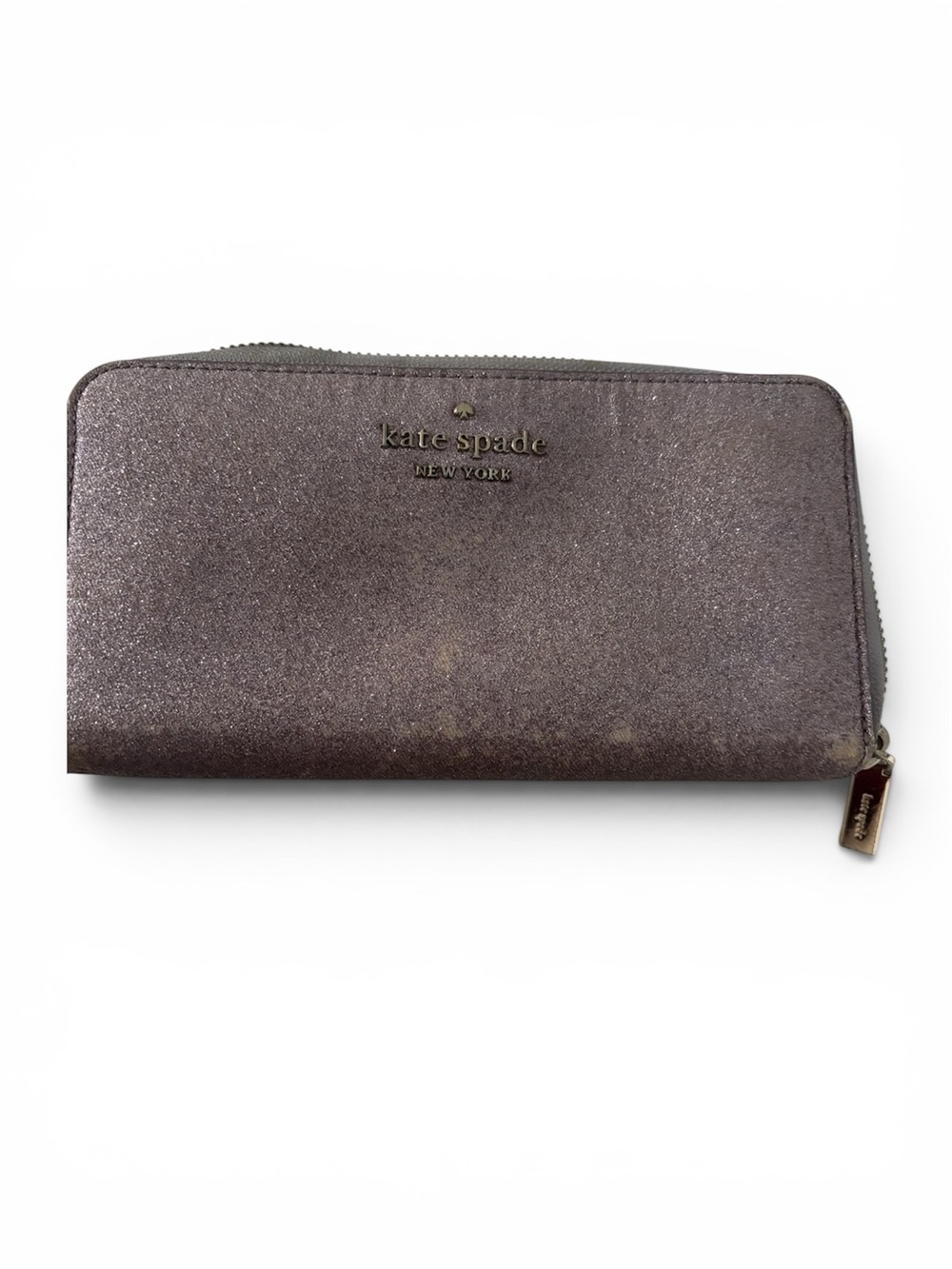 kate spade Metallic Purple Glitter Zip Wallet